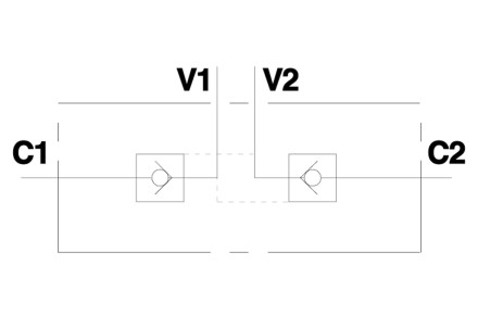 Гидрозамок двухсторонний трубного монтажа VBPDE 1/4 (V0010)